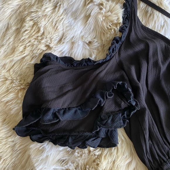 Velvet Torch Ruffle Romper - Picture 4 of 5